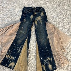 Free people flare jeans X We The Free Martha Lace Jeans Size 26